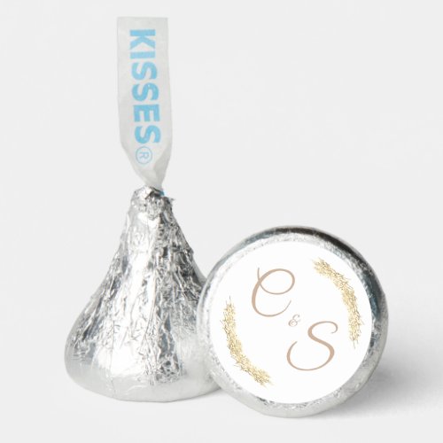 Winter Wedding Monogrammed  Hersheys Kisses