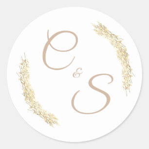 Winter Wedding Monogrammed Stationary Sticker