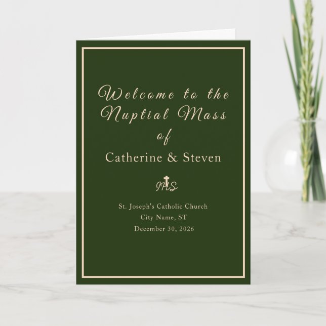 Winter Wedding Nuptial Mass with Photo  Program (Front)