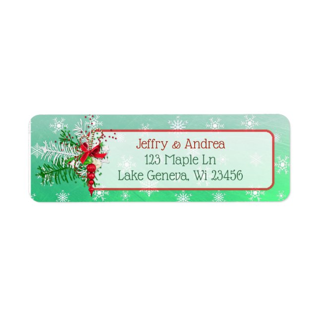 Winter Wedding Ornamental Address Labels (Front)