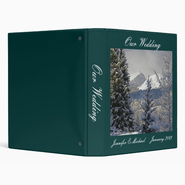 Winter Wedding Photo Album 3 Ring Binder (Background)
