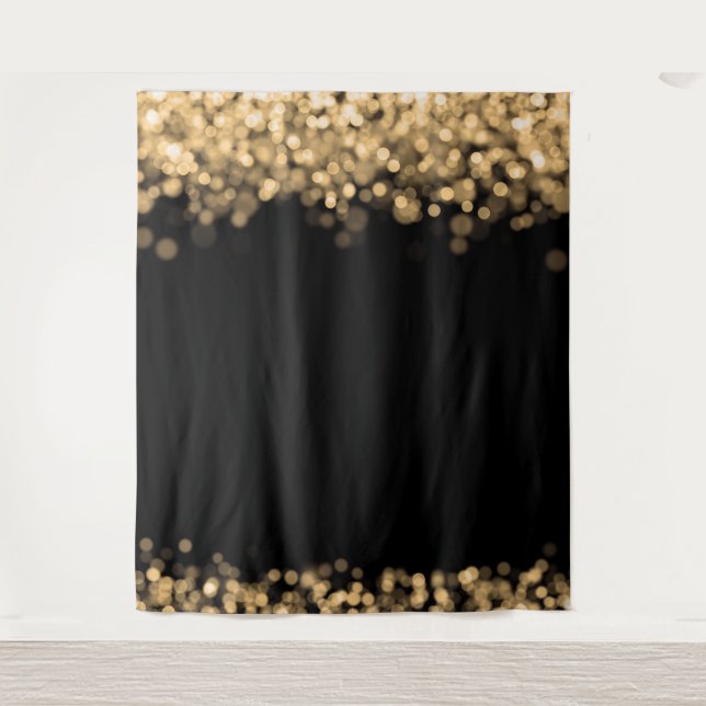 Winter Wedding Photo Backdrop Gold Lights (Front)
