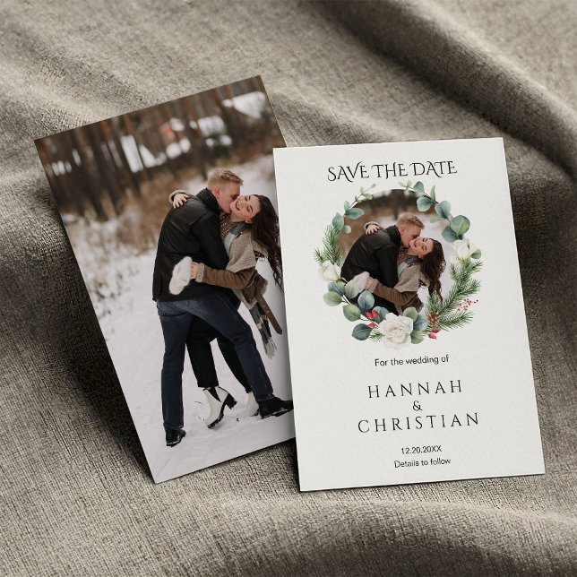 Winter Wedding Photo Save the Date Invitation (Creator Uploaded)