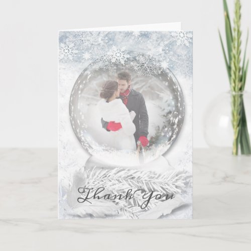 Winter Wedding  Photo Thank You Card