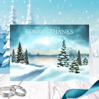 Winter Wedding Photos Thank You Note Card by AnnesWeddingBoutique at Zazzle