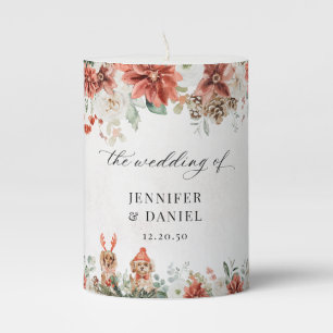 Winter Wedding Pillar Candle