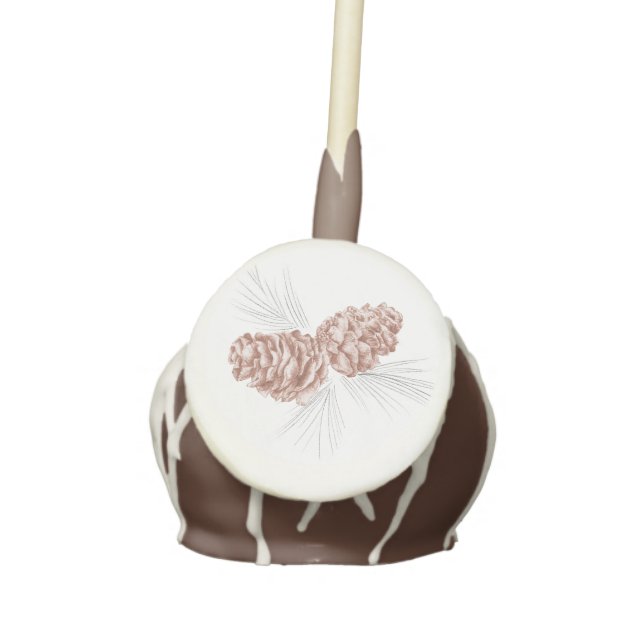 Winter Wedding pine cone party cake pop (Front)