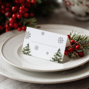 Winter Wedding Place Card Christmas Wedding
