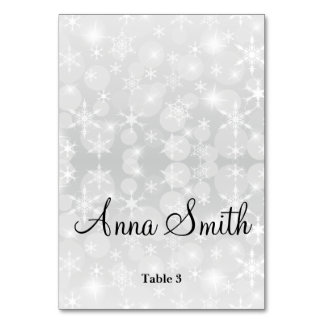 Winter Wedding place cards,Snowflakes Wedding plac Table Number