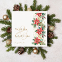 Winter wedding poinsettia gold template