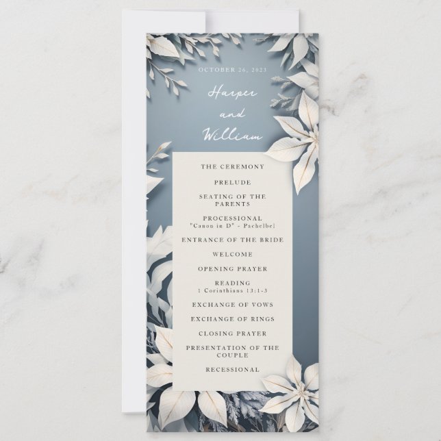 Winter wedding program (Front)