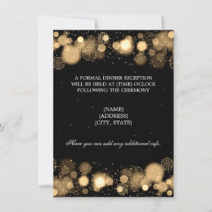 Winter Wedding Reception Gold Lights Invitation