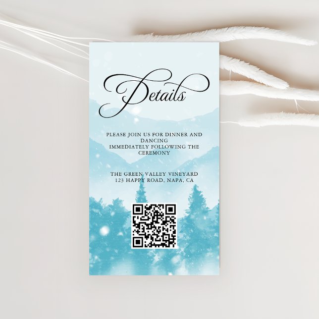 Winter Wedding Reception QR CODE Budget Enclosure Card (Creator Uploaded)
