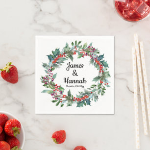 Winter Wedding Reception Serviettes Holiday Favor Napkins