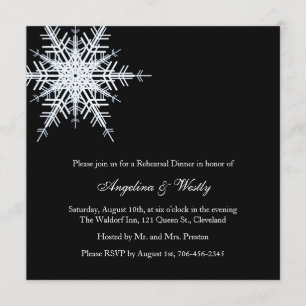 Winter Wedding Rehearsal Dinner Invitation