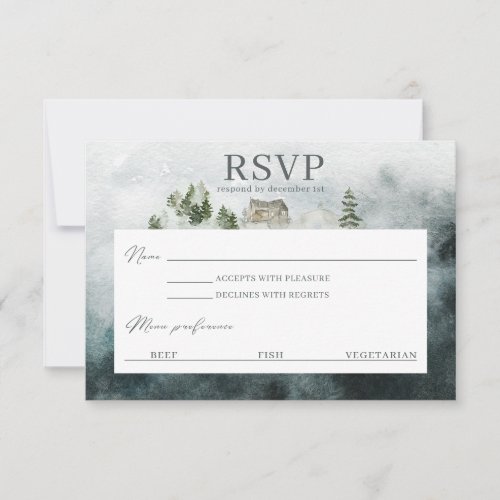Winter Wedding RSVP Card
