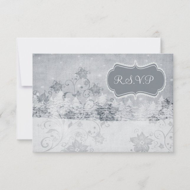 winter wedding rsvp cards standard 3.5 x 5 (Front)