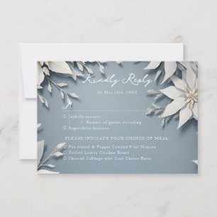 Winter wedding RSVP w meal choices Card