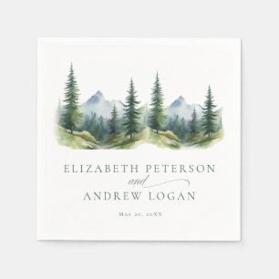 Winter Wedding Rustic Mountains Napkins