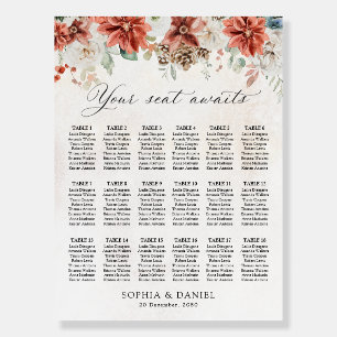 Winter Wedding Seating Chart Foam Board