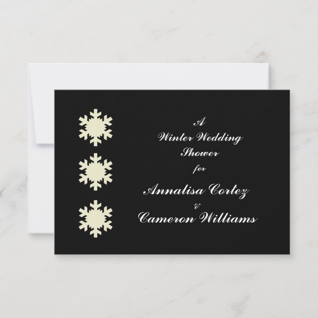 "Winter Wedding Shower" w/ Snowflakes Invitation (Front)