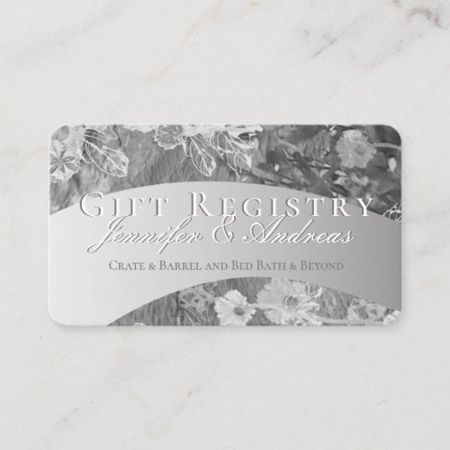 Winter Wedding Silver Gift Registry Enclosure Card
