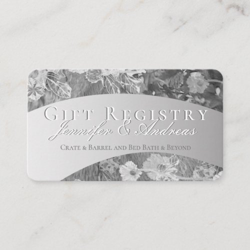 Winter Wedding Silver Gift Registry Enclosure Card