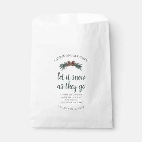 Winter Wedding Snow Confetti Toss Send Off Bags