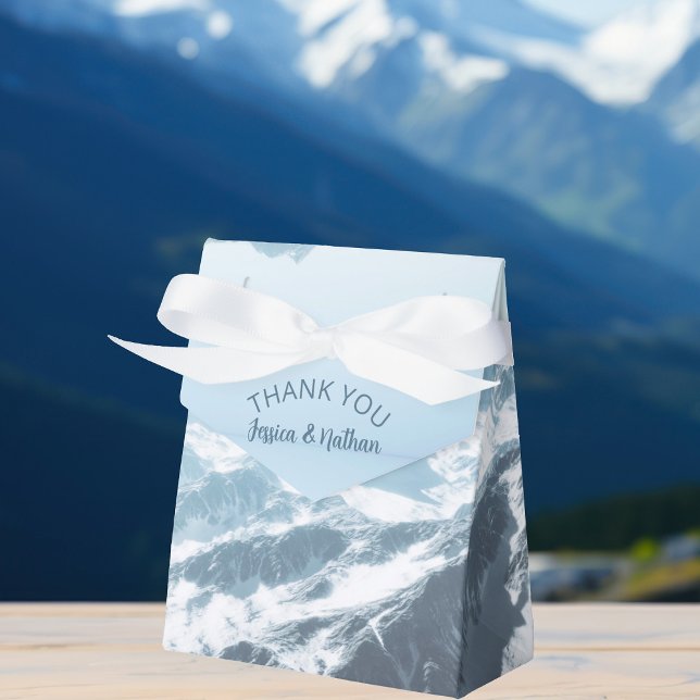 Winter Wedding Snow Mountains Photography Favor Boxes (Creator Uploaded)