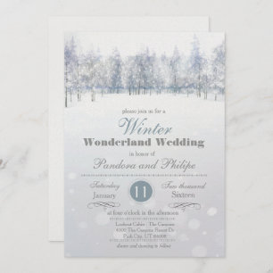 Winter Wedding Snow Tree Invitation