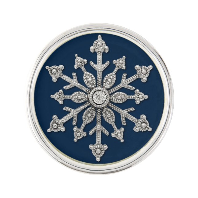 Winter Wedding Snowflake Tie Pin (Front)