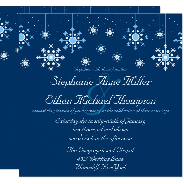 Winter Wedding Snowflakes Invitation