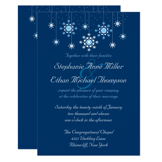 Winter Wedding Snowflakes Invitation