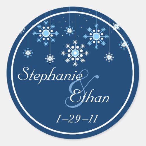 Winter Wedding Snowflakes Personalized Sticker