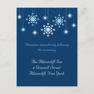 Winter Wedding Snowflakes Reception Card