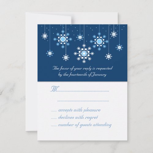 Winter Wedding Snowflakes Response Card