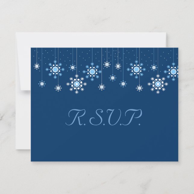 Winter Wedding Snowflakes Response Card (Front)