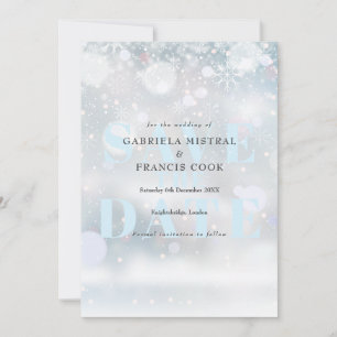 Winter Wedding Snowflakes Save The Date