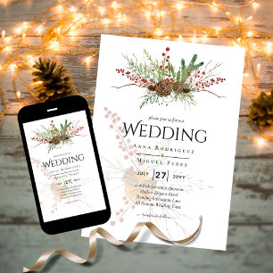 Winter Wedding Suite Print or Digital Download Invitation