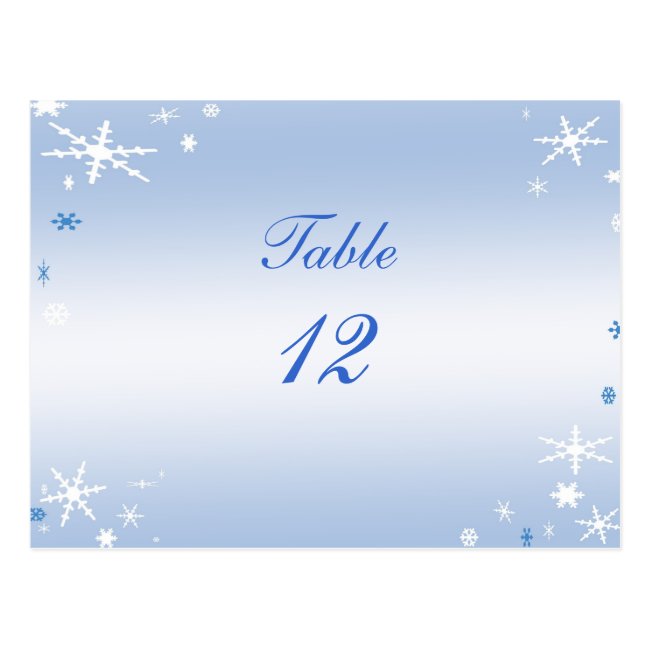 Winter Wedding Table Number