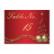 Winter Wedding Table Number - Deep Red & Gold