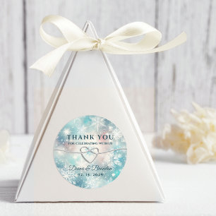 Winter Wedding Thank You Favor Classic Round Sticker