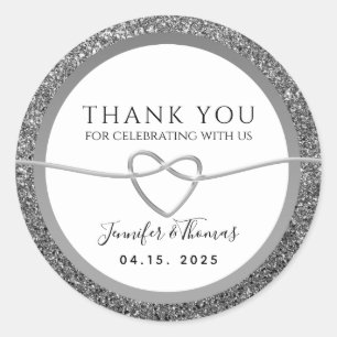 Winter Wedding Thank You Favor Classic Round Sticker