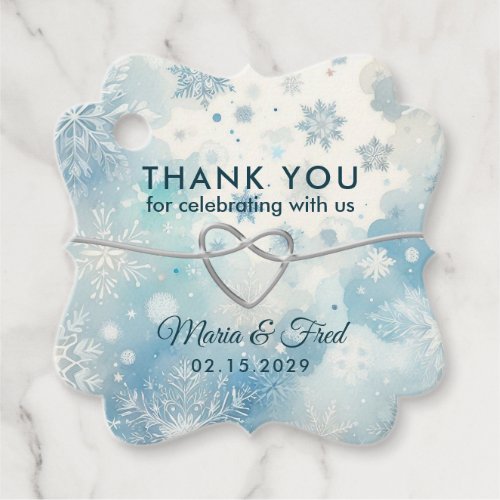 Winter Wedding Thank You Favor Tags