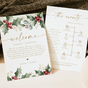 Winter Wedding Welcome Letter Weekend Timeline  Invitation
