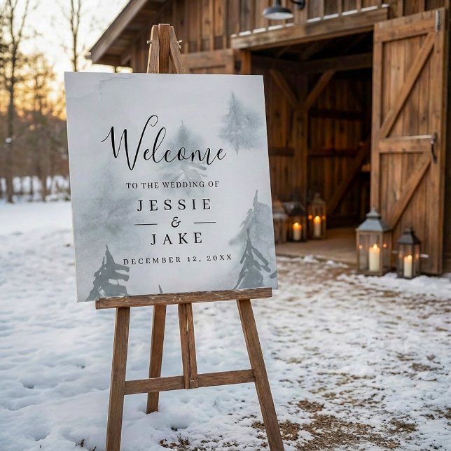 Winter wedding welcome sign (Winter wedding welcome sign.)