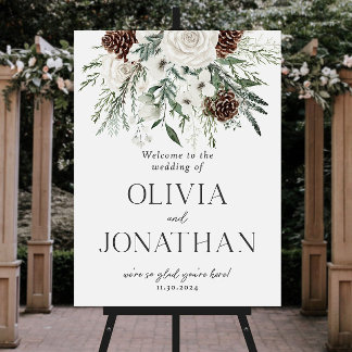 Winter Wedding Welcome Sign Christmas Wedding SigN
