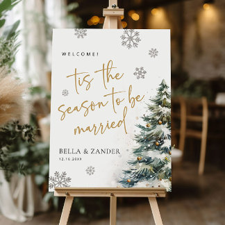 Winter Wedding Welcome Sign, Christmas Welcome Foam Board