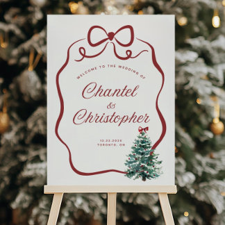 Winter Wedding Welcome Sign, Editable Christmas We Foam Board