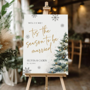 Winter Wedding Welcome Sign Template Christmas